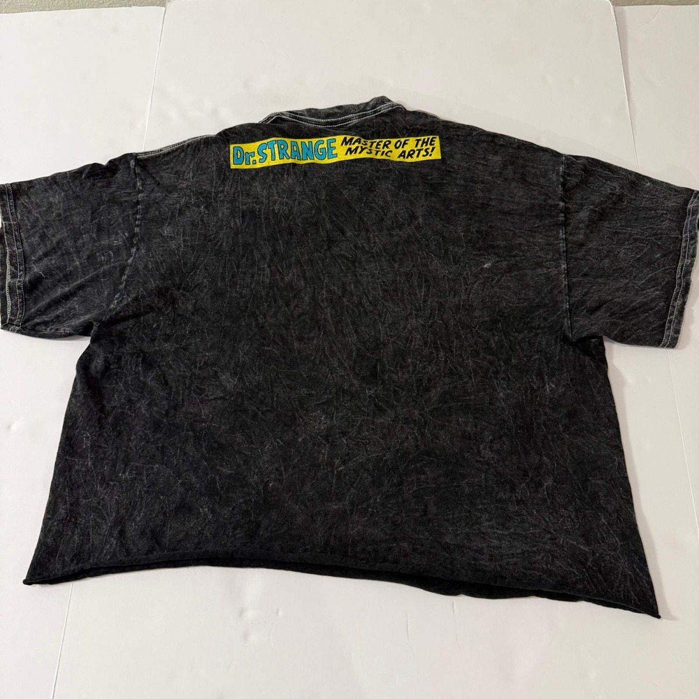 Marvel Dr Strange Comic Graphic Acid Wash Crop Top T-Shirt XL Gray Nightmare - Picture 4 of 13